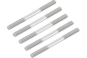 METALLIXITY Double Ended Stud Screws (M6 Thread 70mm Length) 5pcs, 304 Stainless Steel Dual Threaded Rod Bolts - for House Maintenance