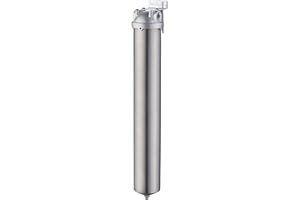 Amwater NSF/ANSI 42 Certification Stainless Steel Filter Housing for Filter Cartridge, Water Filter Housing for Whole House Water Purification of Stainless Steel 304 (20" C Housing-3/4NPT)