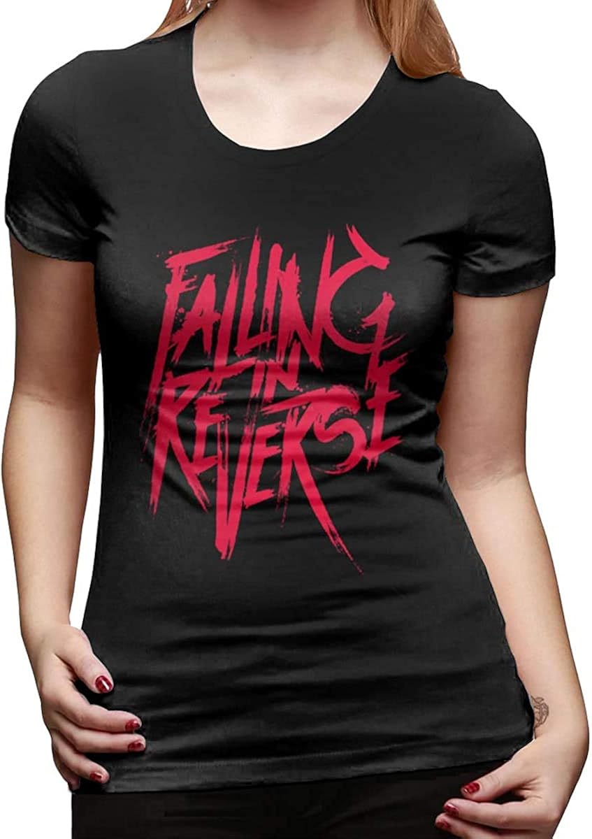 Falling in Reverse Band T Shirt Womens Short Sleeve Top Stylish Crew Neck TShirt, M Amazon.es