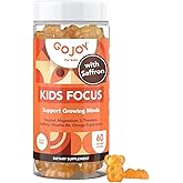 GOJOY NATURALS Kids Focus Gummies - 7-in-1 Focus & Attention Supplement for Kids & Teens w/Saffron Extract, Magnesium Glycinate, L-Theanine, Inositol & More - Vegan, Gluten & Sugar-Free, Non-GMO