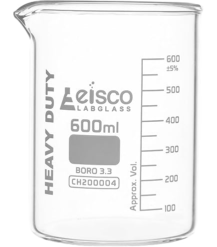 Eisco Labs 1000ml Low Form Beaker – Borosilicate Glass, Dual Scale, ASTM Standard