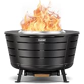 26.5 Inch Smokeless Fire Pit, Outdoor Large Wood Burning Bonfire Fireplace | With Stand, Removable Ash Pan,Heat Shield &amp; Fire Poker, Stainless Steel, Low Smoke, Outside Use, For Backyard, Patio,Camping