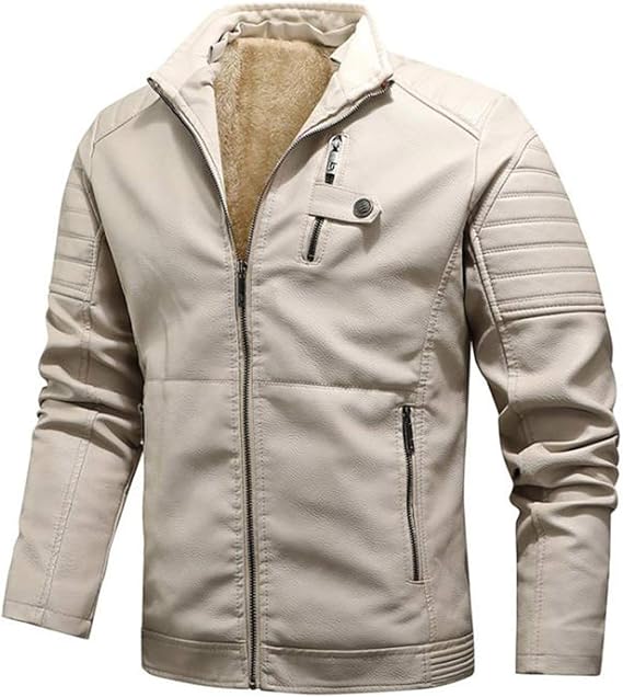 faux leather sherpa lined jacket