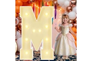 3Ft Letter M Foam Board DIY Light Up Sign for Birthday Party Decorations Wedding Anniversary Men Women(Letter M, 3FT)