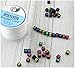 800-Bead Set of Letter Beads + Bracelet Making Stretch Cord Spool; DIY Craft Square Alphabet 6mm Cubes & 50 Yards White Jewelry String (Black Beads, Multicolored Letters)