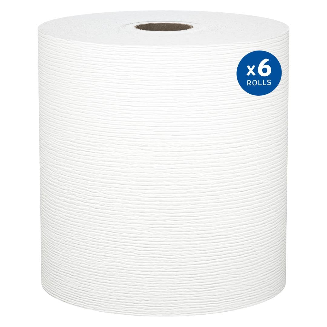 Photo 1 of Kleenex Professional Universal Hard Roll Paper Towels, Bulk (50606), Hardwound 1.75' Core, Premium Absorbency Pockets, White (6 Rolls at 600' Each, 3,600'/Case)