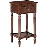 Convenience Concepts French Country Khloe 1 Drawer Accent End Table 14" - Traditional Farmhouse Side Table with Storage Drawe