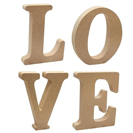 Monkeyjack Free Standing Decorative Wood Letters Wall Art Plaque