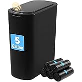 FRESHLIX Automatic Bathroom Garbage Bin with Lid, 5 Gallon Touchless Trash Bin, Smart Electric Narrow Waterproof Trash Can for Toilet, Office, Kitchen, Bedroom, Living Room