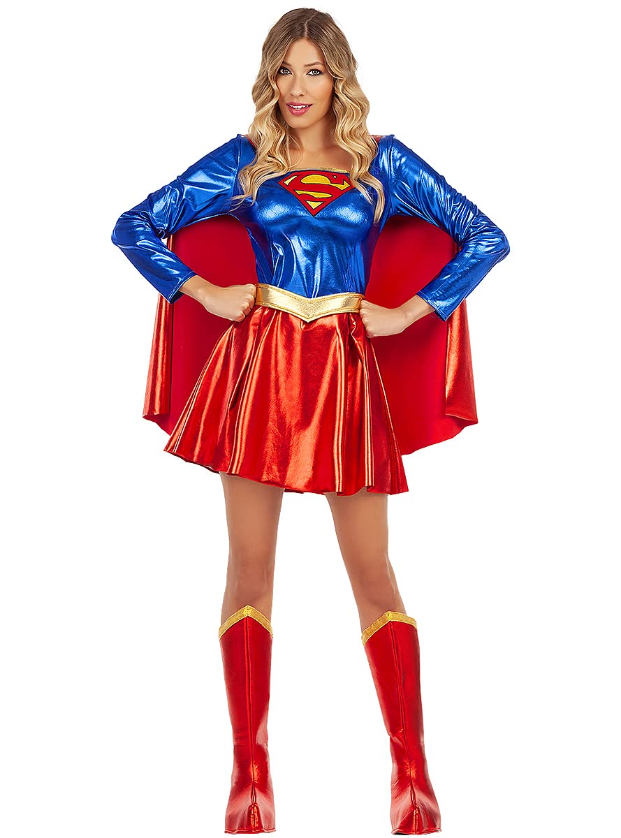 Funidelia | Sexy Supergirl costume OFFICIAL for woman size L Kara Zor-El, Superheroes, DC Comics - Red - Costumes for adults fancy dress & props for Halloween, carnival & parties