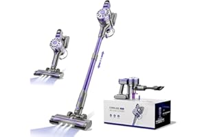 WLOTPO Vacuum Cleaners for Home,Cordless Vacuum Cleaner with Powerful Suction,Stick Vacuum Cleaner Rechargeable,Up to 35 Mins,Lightweight Vacuum for Pet Hair,Carpet,Floor(Purple)