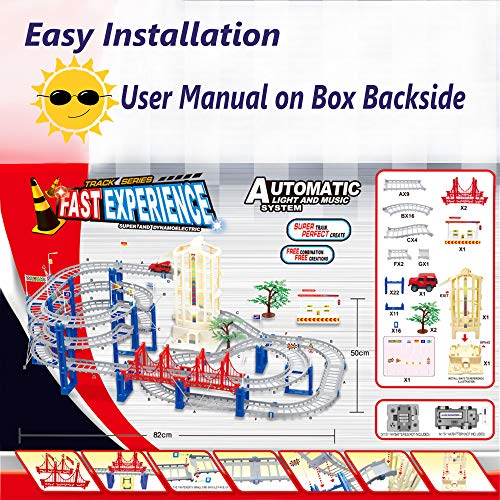 image for Toyeah Race Car Track Set Race Track Playset with Lift & Music & Light