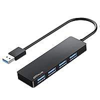 ANYPLUS USB Hub, Multiport USB Splitter Adapter, 0.8ft Portable Slim USB 3.0 Hub, USB Extender for Laptop, PC, MacBook, iMac, Surface Pro, Mac Pro, Flash Drive, XPS, Mouse, HDD