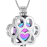 Oinsi Pet Cremation Jewelry For Ashes For Dog/Cat Paw Stainless Steel Memorial Locket Urn Necklace Inside Mini Case Keepsake Cremation Jewelry Women Men