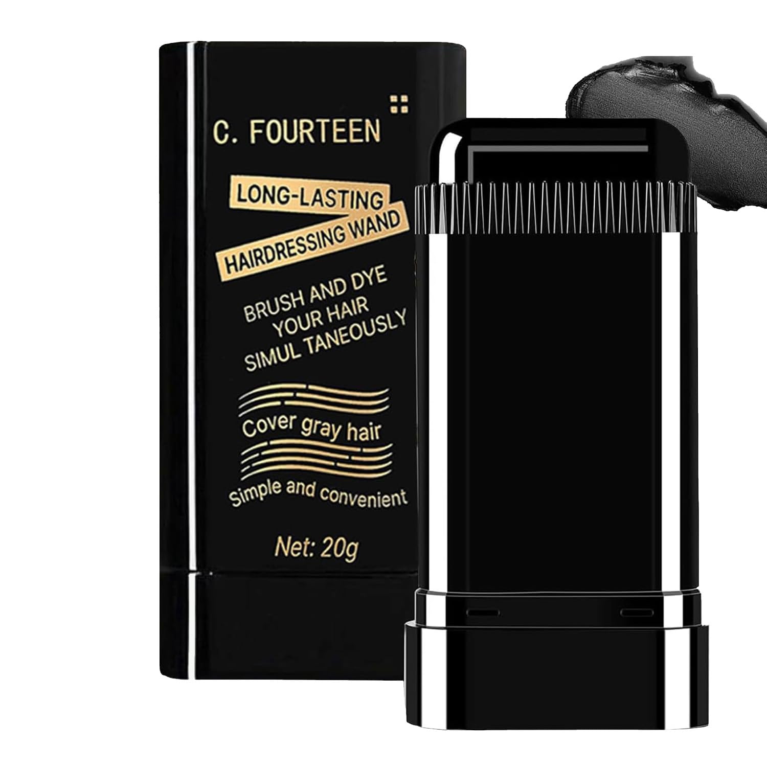 Photo 1 of 2-in-1 Hair Color Stick & Comb,Waterproof Sweat-Proof Portable Gray Hair Cover Up, Instant Root Touch-Up for Women & Men (Black)