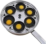 RUNZI Egg Poacher Pan Stainless Steel Induction 6 XL Cups