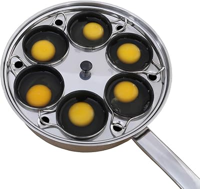 RUNZI Egg Poacher Pan Stainless Steel Induction 6 XL Cups