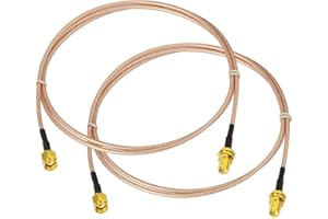 Bingfu WiFi Antenna Extension Cable (2-Pack) RP-SMA Male to RP-SMA Female Bulkhead Mount RG316 Cale 1m 3 feet for WiFi Router