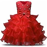 NNJXD Girl Dress Kids Ruffles Lace Party Wedding Dresses