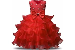 NNJXD Girl Dress Kids Ruffles Lace Party Wedding Dresses