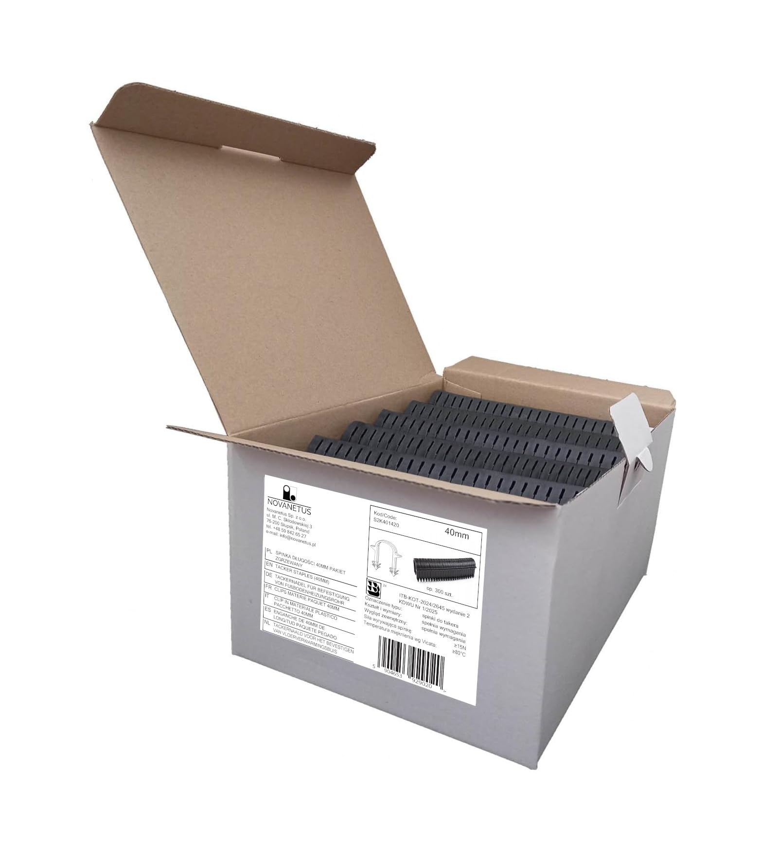 Novanetus Staples 40 mm Pipe Holder for Underfloor Heating Clips Staples for Underfloor Heating Pipe Pack of 300