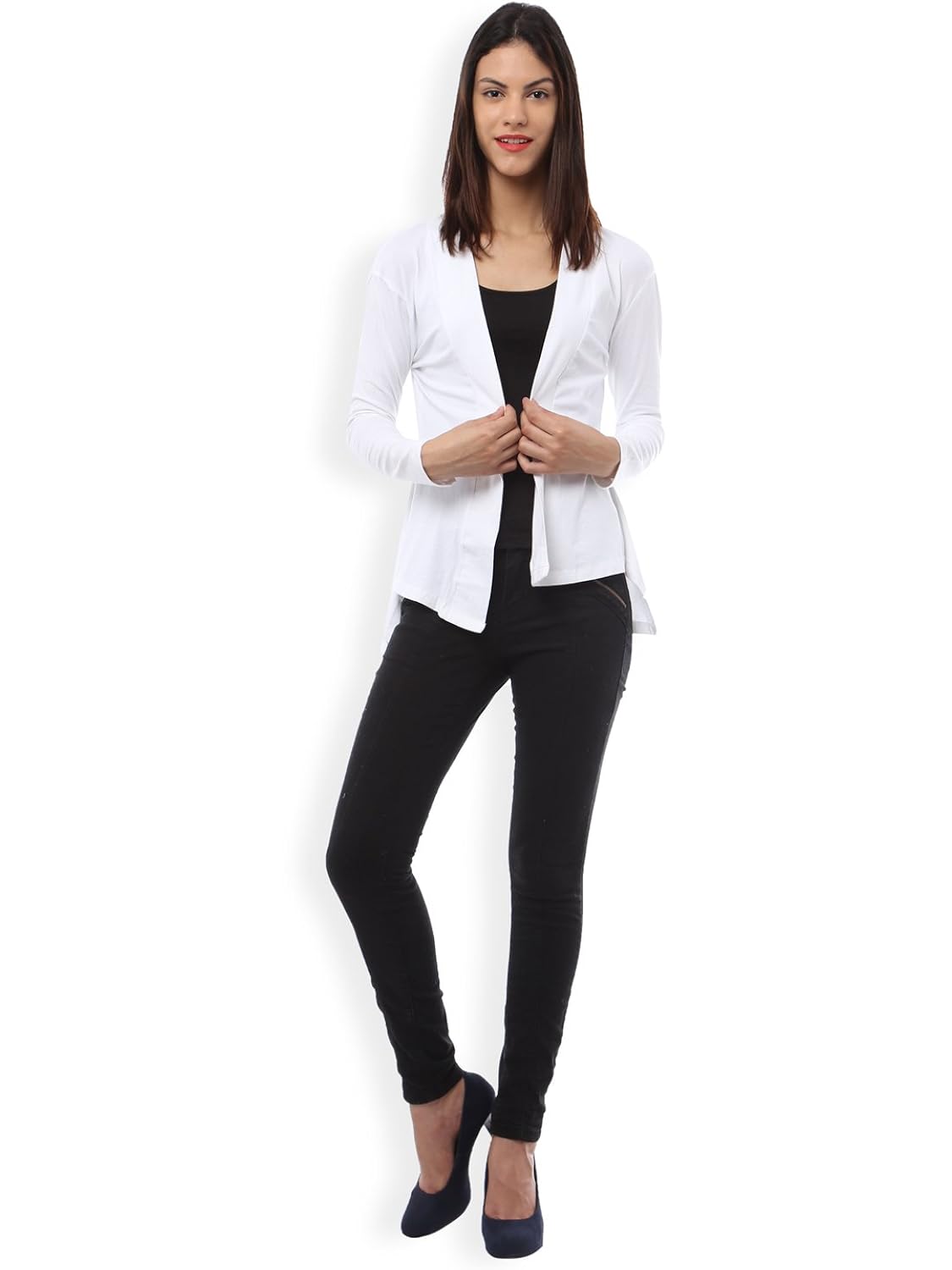 ten on ten women's white cotton shrug