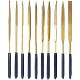 Yakamoz Mini Diamond File Set, Titanium Coated, 3x140mm for Metal Polishing | Multi-shape build, anti-slip &amp; precision, steel body, diamond grit, for sharpening &amp; jewelry work, jewelers &amp; DIY hobbyists