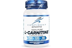 Confident Sports L-Carnitine Tartrate - Easy to Swallow Pre-Workout L-Carnitine Capsules to Help Aid Muscle Recovery Process 