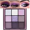 ORANOT 9Colors Purple Smokey Eye Shadow Palette Makeup,Highly Pigmented Eyeshadow Palette Dark Black Purple,Lavender Mauve Dark Purple Eyeshadow Long Lasting Waterproof Hypoallergenic Purple Makeup