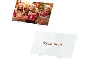 WANZELONYO Tempered Glass Sublimation Photo Blanks 2 PCS 8x12 Inch for DIY Crystal Plaque 4MM/0.15 Inch Thickness