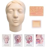 Injection Training Mannequin Face Model Head Model for Micro-Plastic Teaching, Practice Training to Medical Student, Esthetician