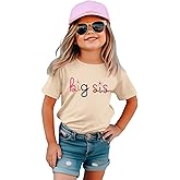 IZYJOY Big Sister Shirts Toddler Baby Girl Embroidered Promoted to Big Sis Announcement T-Shirt Short Sleeve Tee Tops