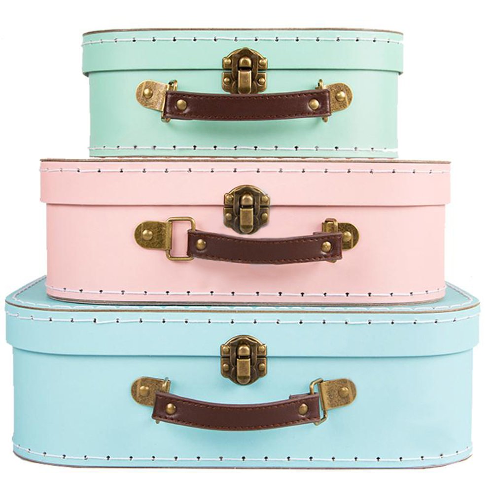 Set of 3 Retro Storage Suitcases