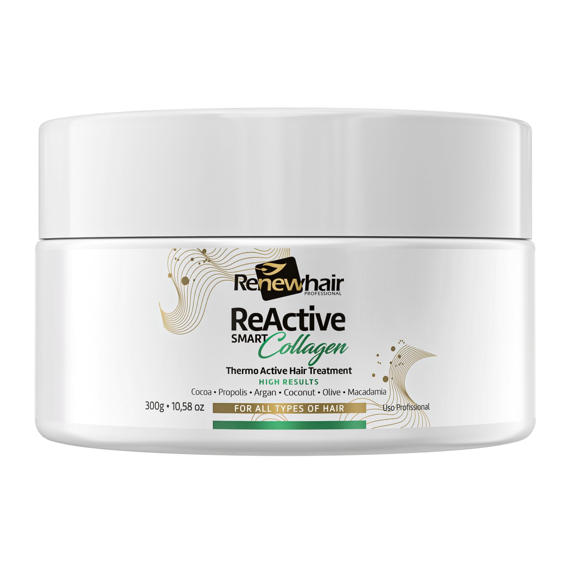 Renew Hair Professional REACTIVE COLLAGEN Hair treatment Expert Silk 300g Collagen,Argan,Cocoa,Macadamia Volume reduces, Silky Smooth & Frizz Free, Hair Smooth,Hair Intencive Nutriton. Vegan