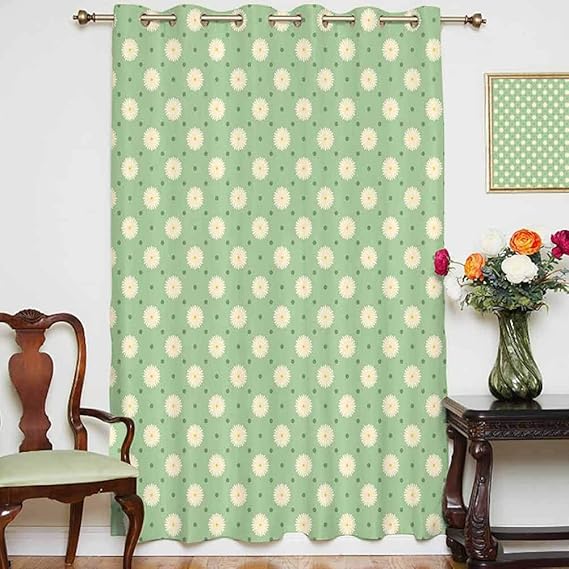 Cortinas opacas para puerta de patio, estilo retro, con flores