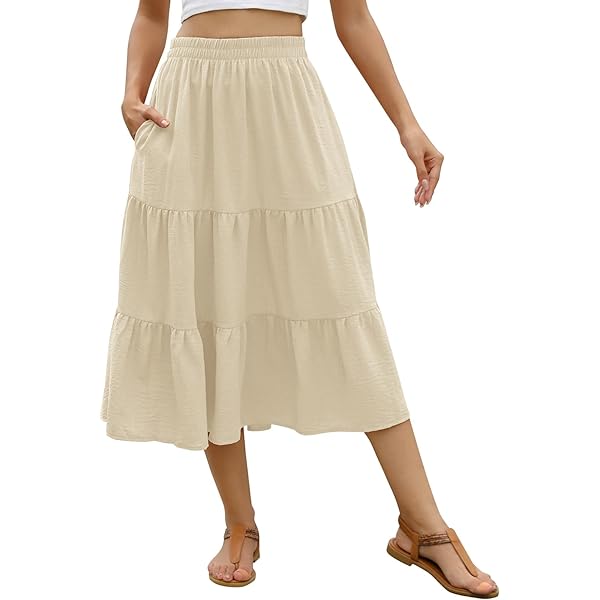 Plus Size Skirts Women's Boho Floral Skirt Casual Drawstring