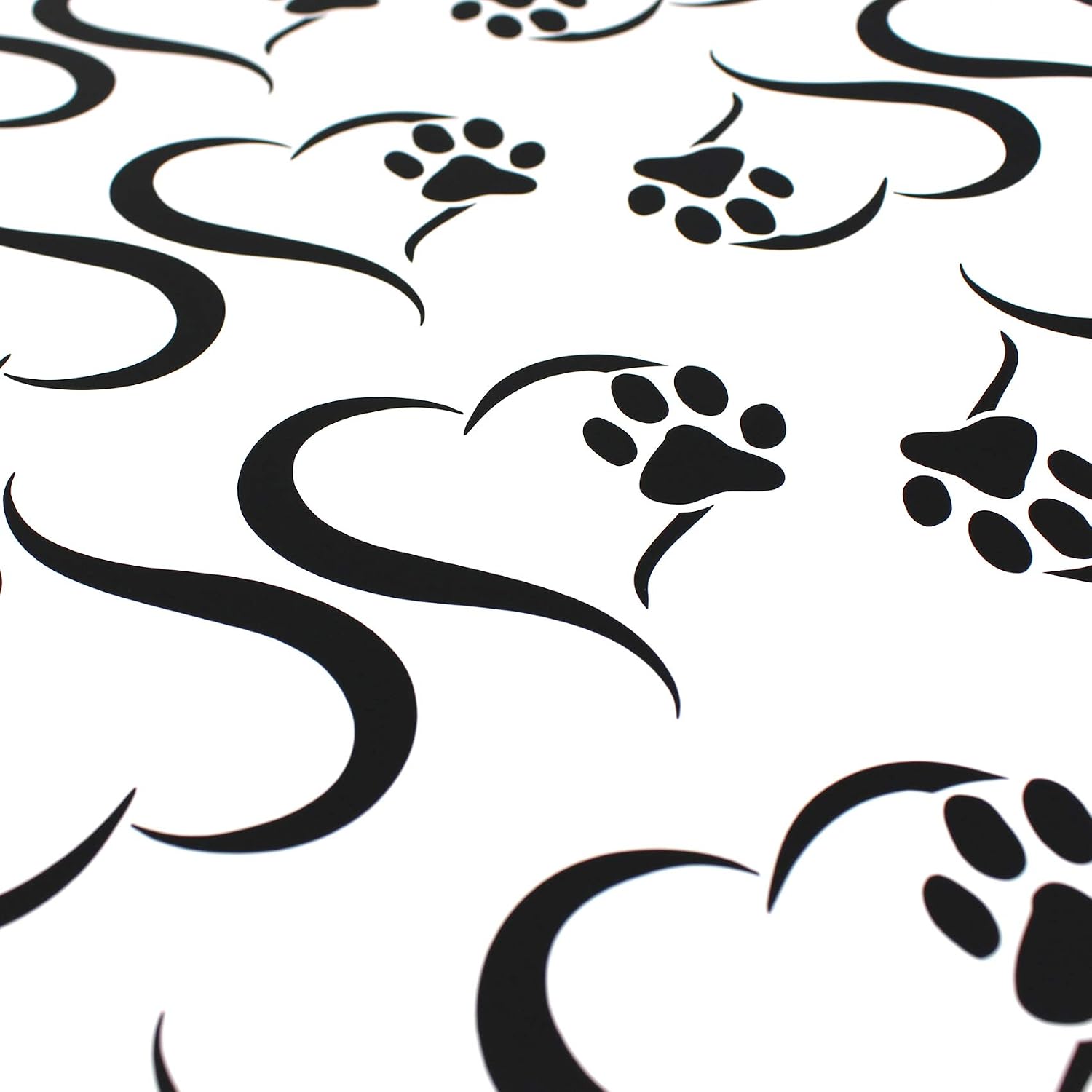 Finest Folia Set of 2 Sticker Paw and Heart 10 x 11 cm Dog Cat Sticker for Car Motorcycle Wall Laptop Furniture Paw Sticker Dog Paw Self-Adhesive (K017 Glossy Black) - Image 3