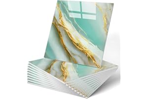 WADILE 20pcs Waterproof Peel and Stick Marble Wall Tiles, 11.8"x11.8" Self-Adhesive PVC Panels for Bathroom, Kitchen, and Liv