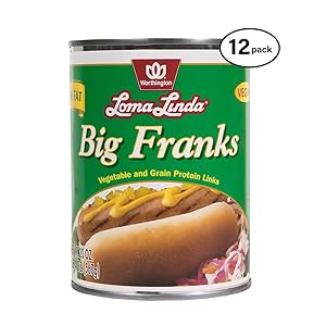 Loma Linda - Plant-Based - Low Fat Big Franks (20 oz.) (Pack of 12) - Kosher
