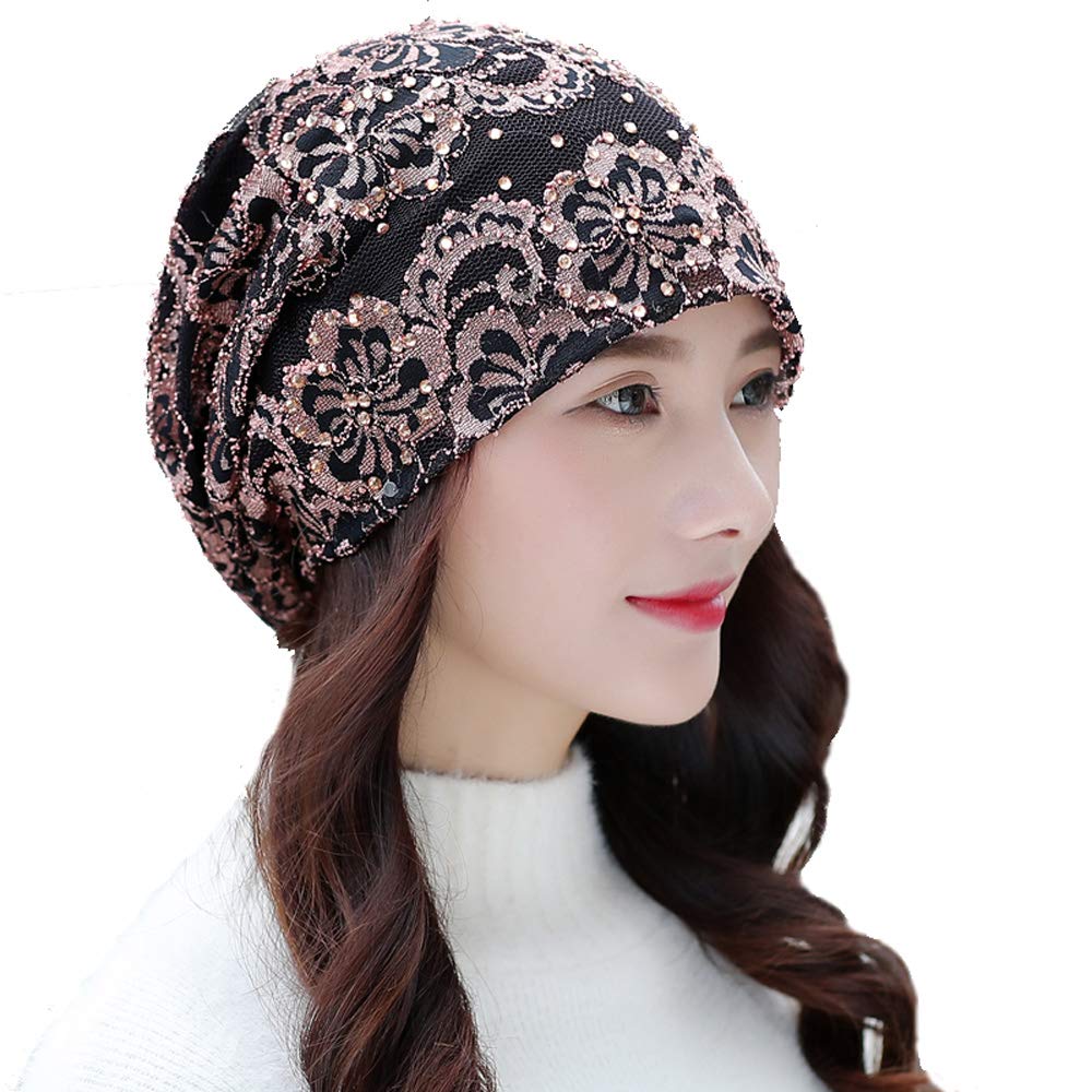 Womens Lacey Headband Lightweight Crocheted Headband FUR Headwear