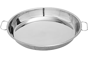 MixRBBQ Stainless Steel Drip Pan, Big Green Egg Grilling Accessory, Also Fit Weber Kettle Charcoal Grills Pizza Cake Baking Tray, 14-inch Diameter Round