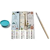 Watercolor Painting Book Set for Kids – Portable & Fun Painting Activity, Travel Crafts Gift for Boys & Girls. 3-Pack: Animal, Car & Enchanted Garden Themes, Pocket Size Paintpads.