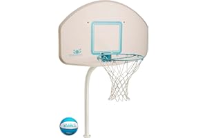 DUNNRITE Dunn-Rite Products Deck Shoot Poolside Deck-Mounted Basketball Hoop Set, Choose White or Clear