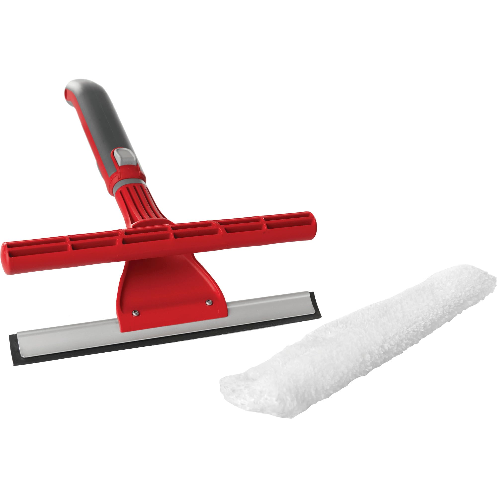 WOLF-Garten 71ANA021650 Combination Wiper with Handle KW-M / ZM015 Window Wiper & Squeegee Combined with Removable, Washable Mop Tiles, Red