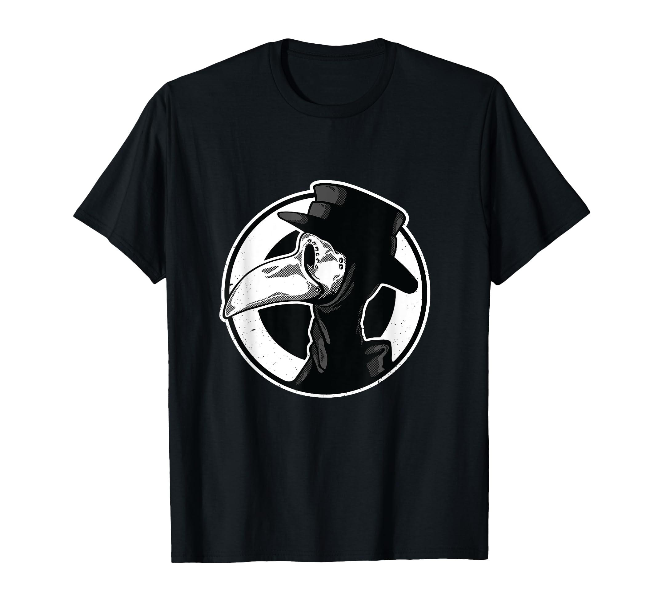 Steampunk Plague Doctor Bird Mask Black/White T-Shirt
