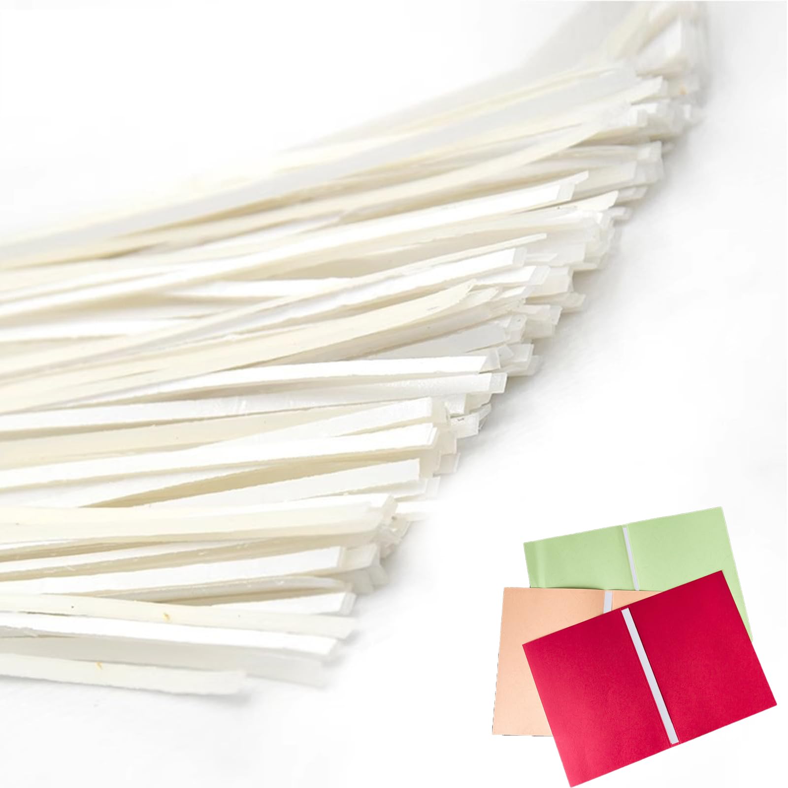 Photo 1 of 150 Pcs 11.2 inch Hot Melt Resin Strips, 2 mm Wide White Hot Melt Adhesive Glue Strips for Album Book Binding Repair Binding, 1mm Thick
