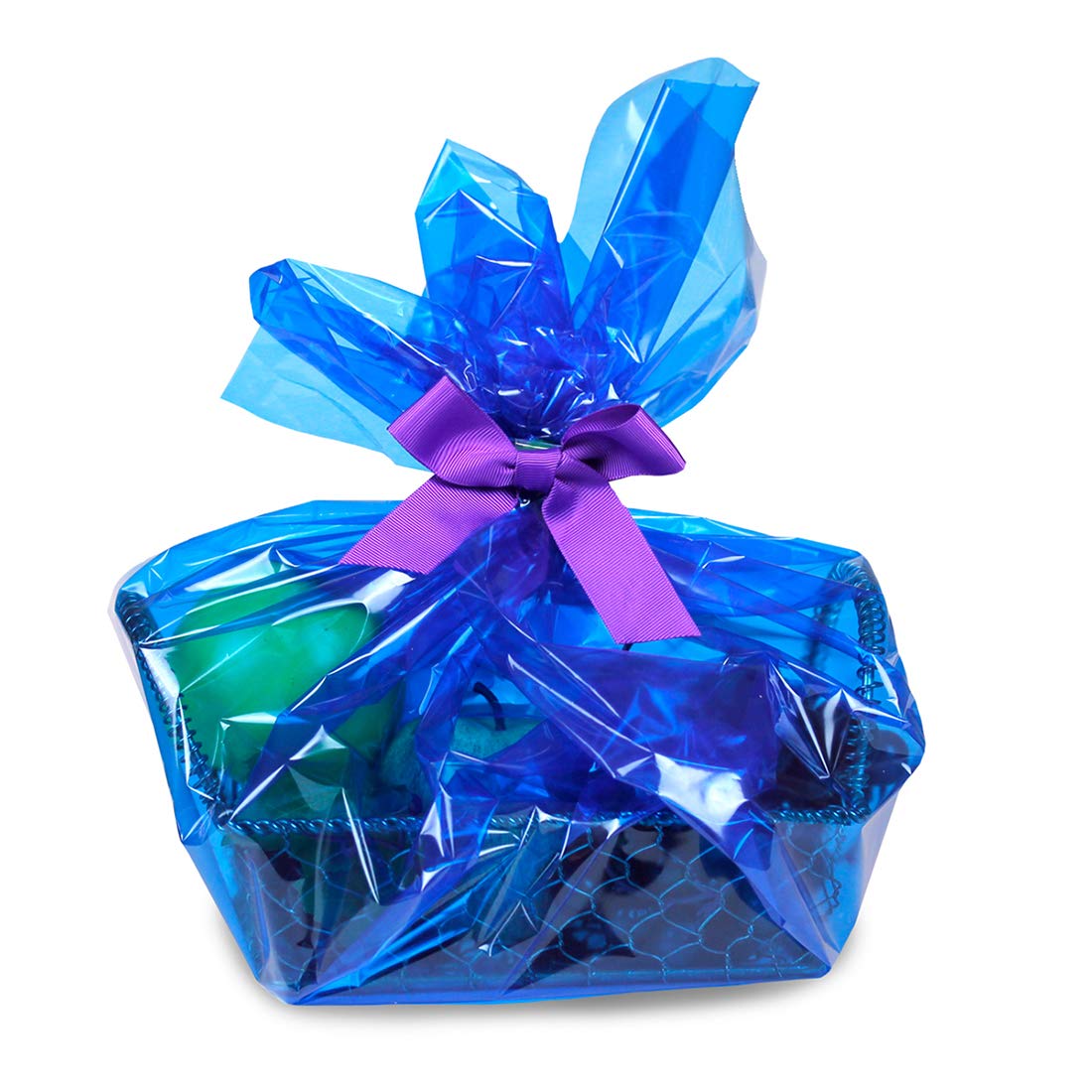 Hygloss Products Cellophane Roll – Cellophane Wrap for Crafts, Gifts, and Baskets 40 Inch x 100 Feet, Blue (74106)