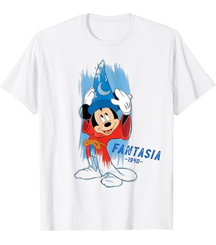 Amazon.com: Disney Mickey Mouse Fantasia Retro Poster T-Shirt