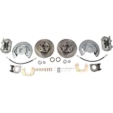 Front Disc Brake Conversion Kit for 1964-1967 Ford Mustang V-8 4 Piston | Brake Spindles with 4 Piston Calipers, 14" &amp; 15" or Larger Wheels Required