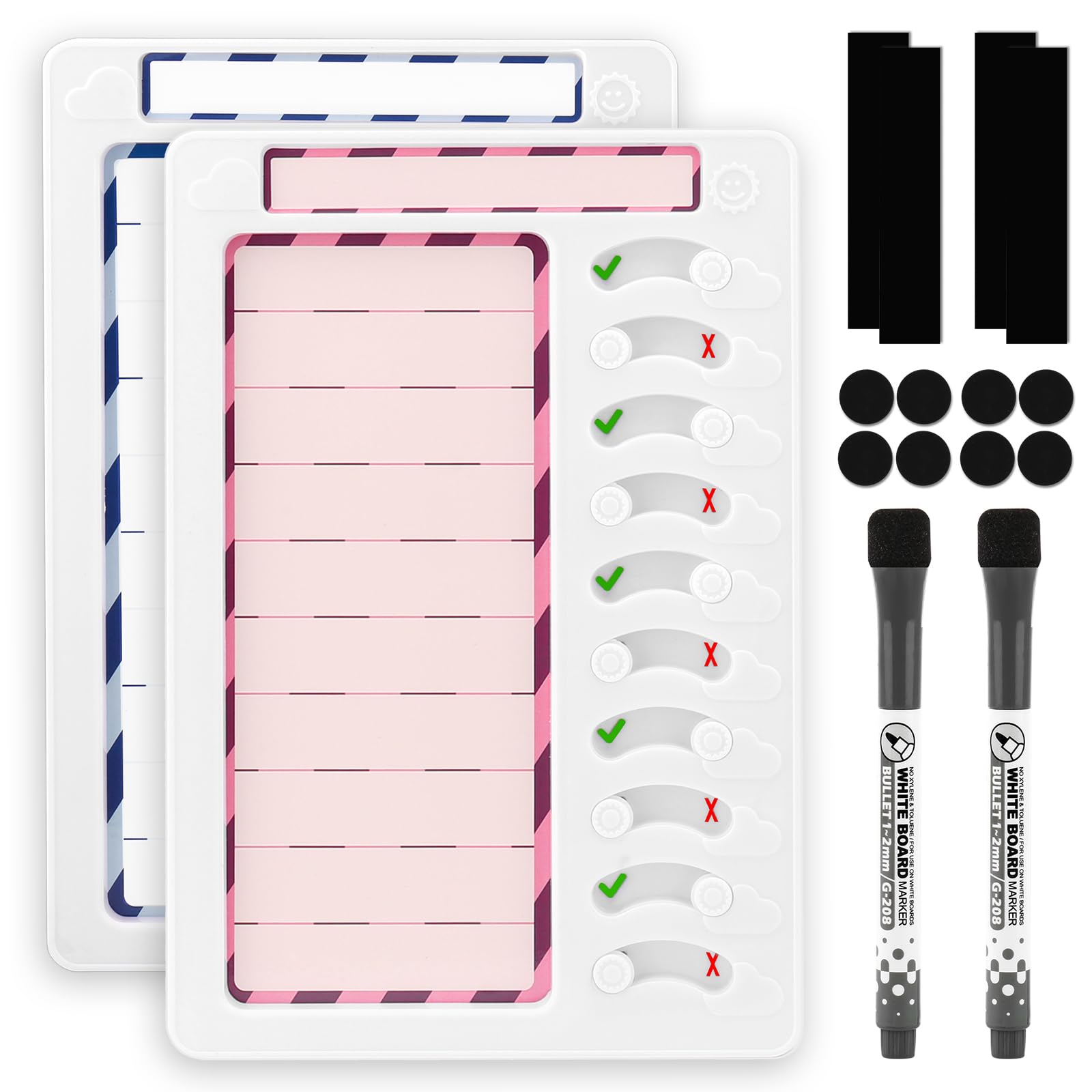 Photo 1 of Dumero Reusable Dry Erase Chore Chart for Kids, Routine Charts, Chore Board, Daily Checklist, ADHD Tools, Chores List, Whiteboard with Stand and Magnetic Backing, Servd Chart for Home, School, Office